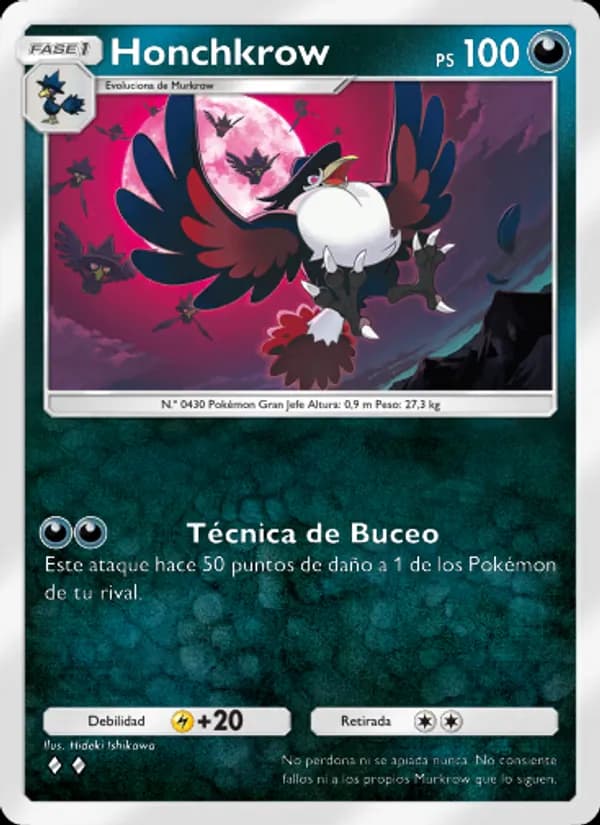Honchkrow card in Spanish
