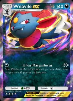 Weavile ex card in Spanish