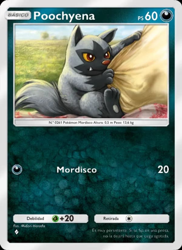 Poochyena card in Spanish