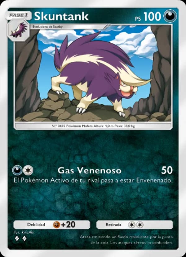 Skuntank card in Spanish