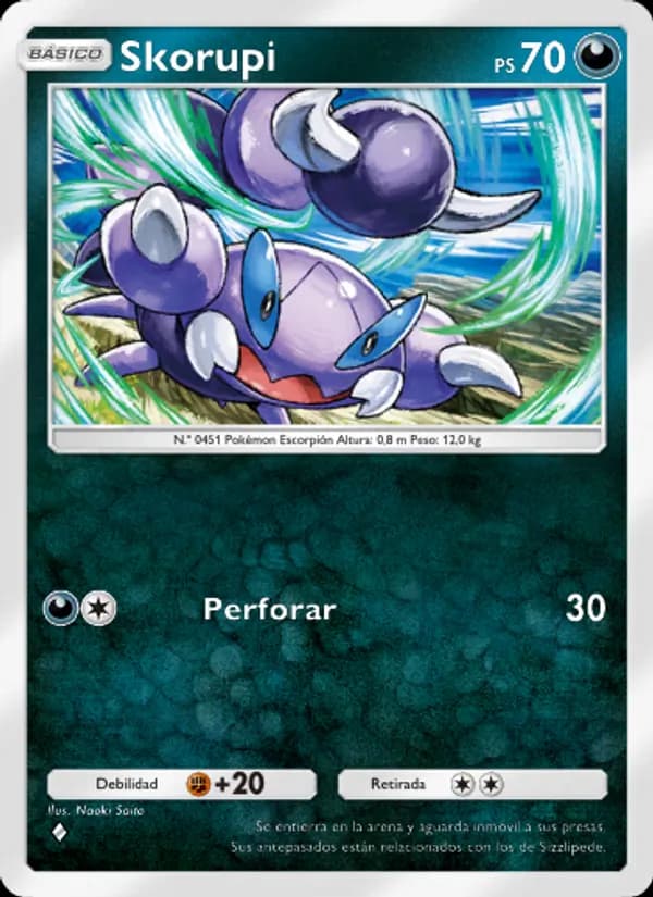 Skorupi card in Spanish
