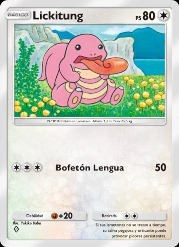 Lickitung card in Spanish
