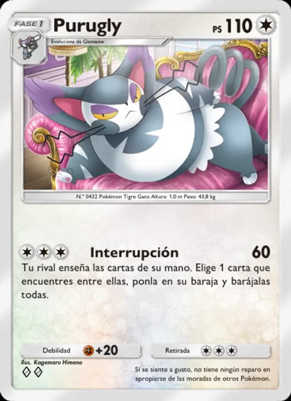 Purugly card in Spanish