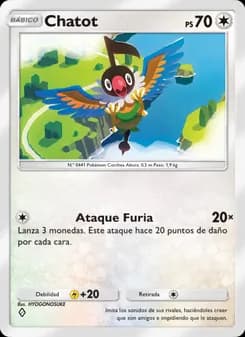 Chatot card in Spanish