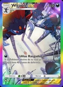 Weavile ex card in Spanish