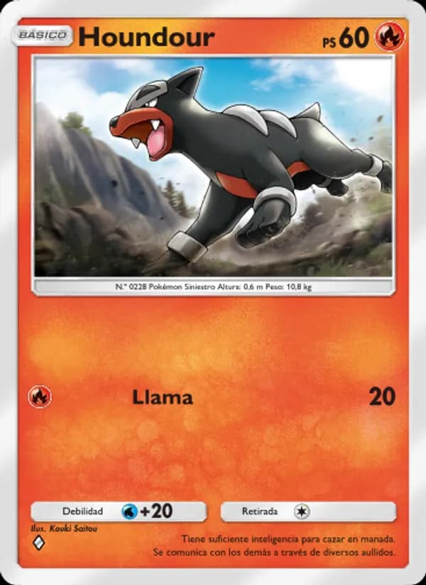 Houndour card in Spanish