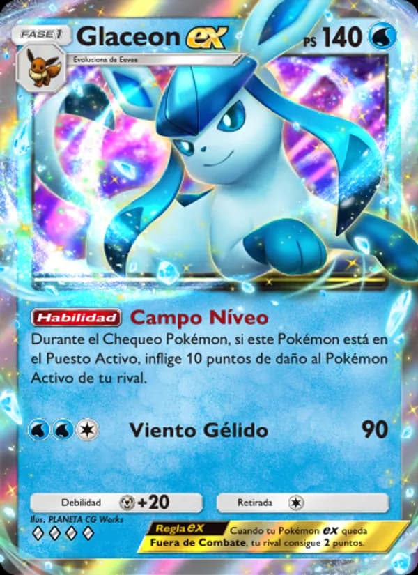 Glaceon ex card in Spanish