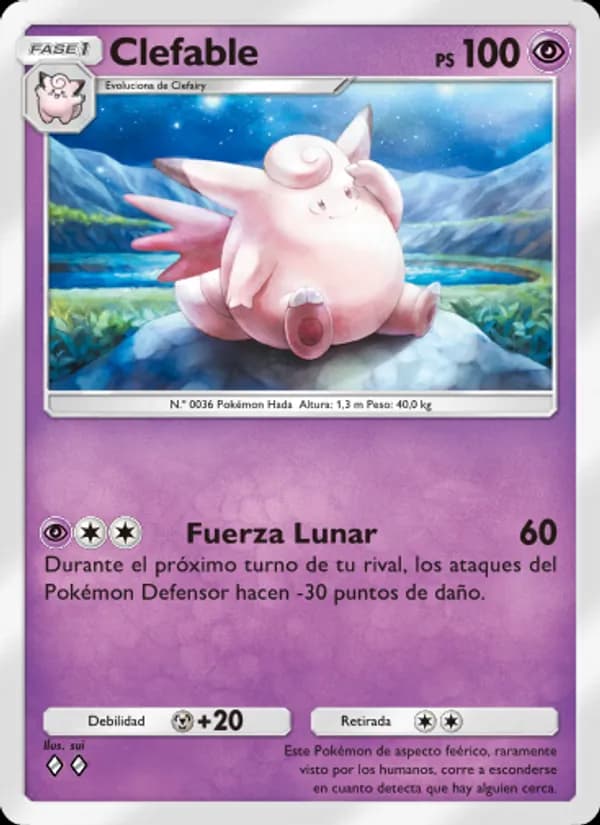 Clefable card in Spanish
