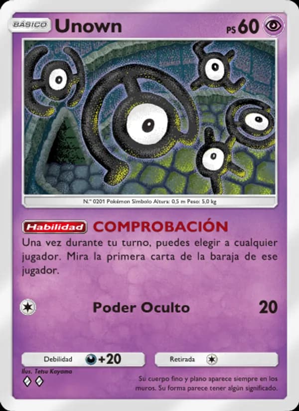 Unown card in Spanish
