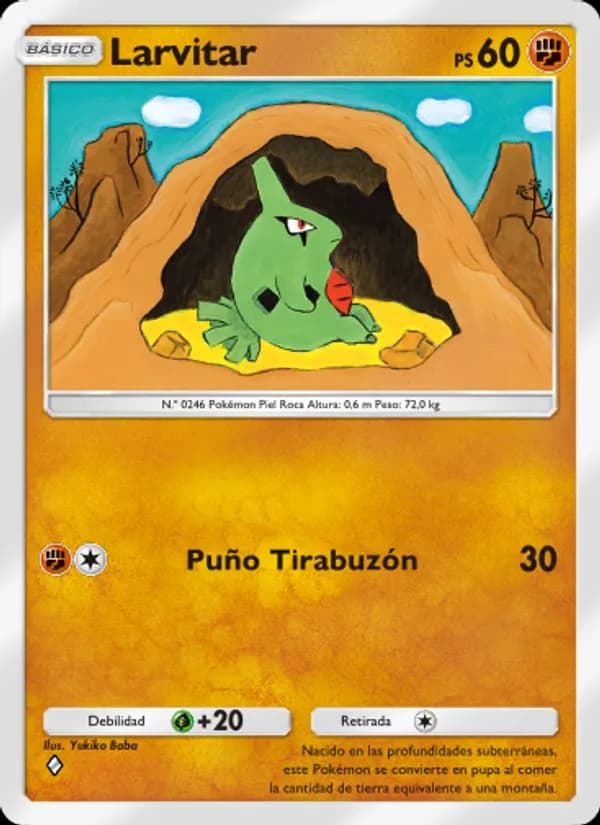 Larvitar card in Spanish