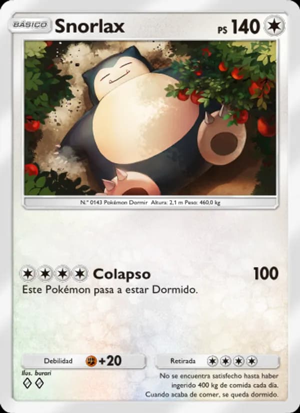 Snorlax card in Spanish