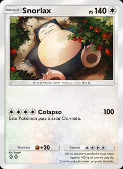 Snorlax card in Spanish