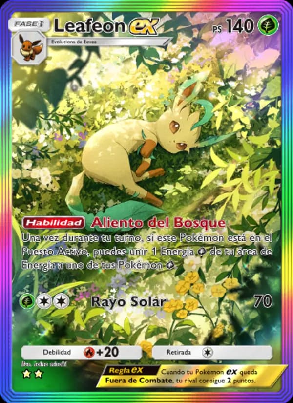 Leafeon ex card in Spanish