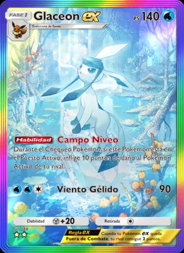 Glaceon ex card in Spanish