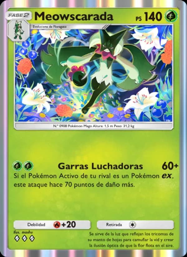 Meowscarada card in Spanish