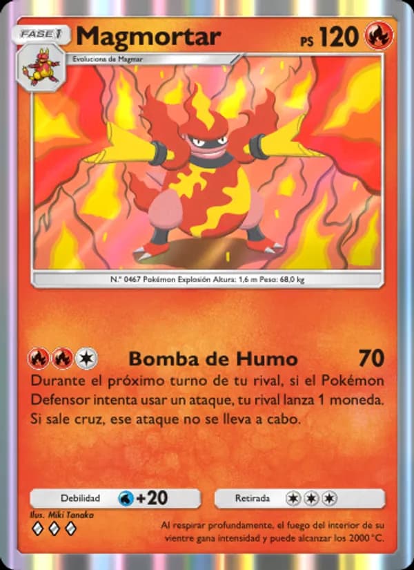 Magmortar card in Spanish