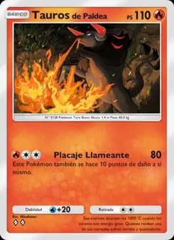 Tauros de Paldea card in Spanish
