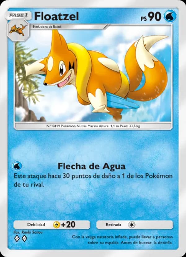 Floatzel card in Spanish