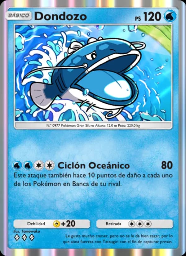 Dondozo card in Spanish