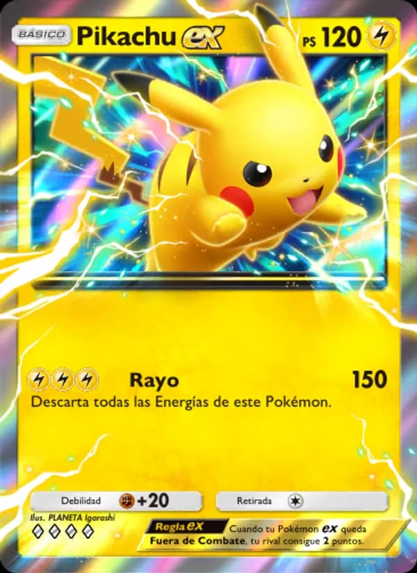 Pikachu ex card in Spanish