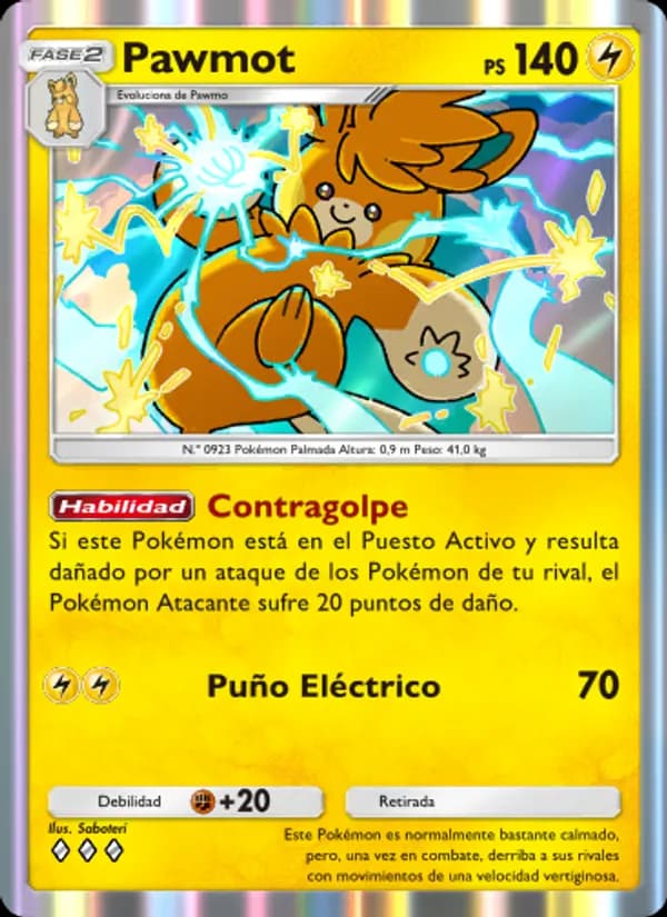 Pawmot card in Spanish