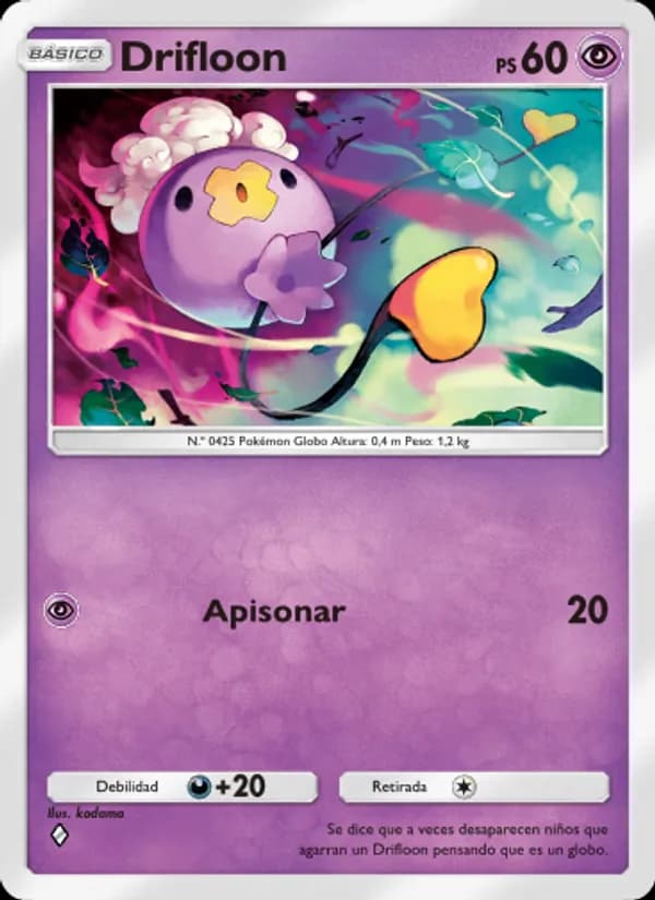 Drifloon card in Spanish