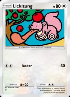 Lickitung card in Spanish
