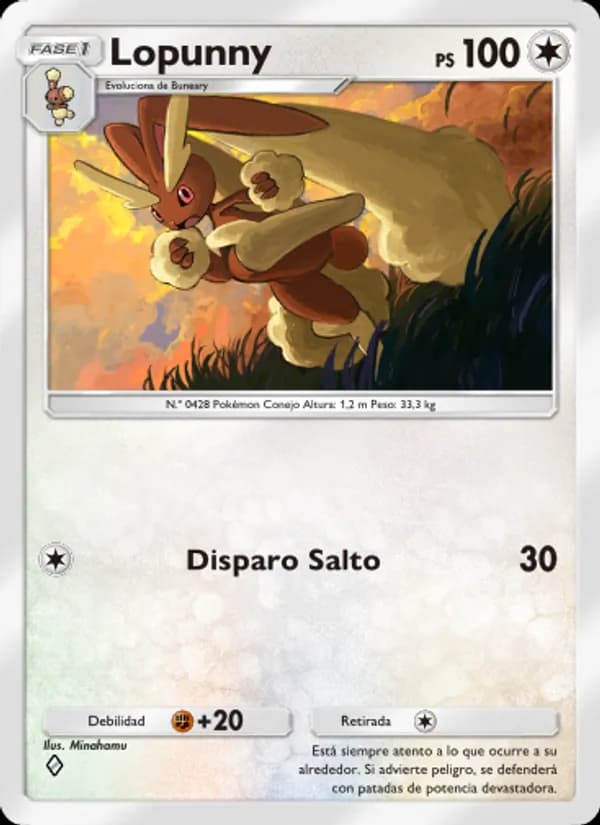 Lopunny card in Spanish