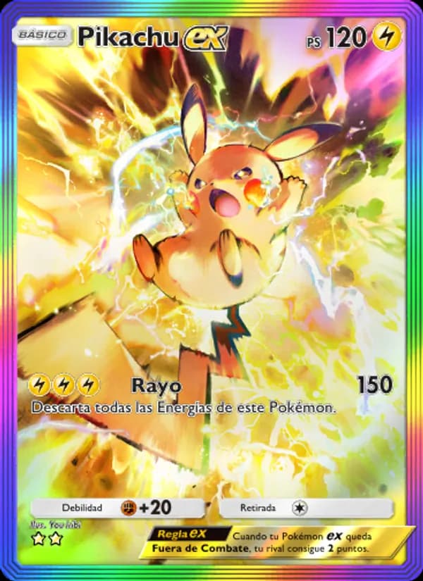Pikachu ex card in Spanish