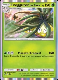 Exeggutor de Alola card in Spanish