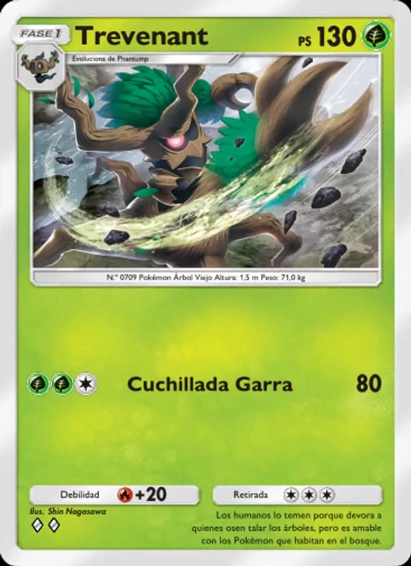 Trevenant card in Spanish