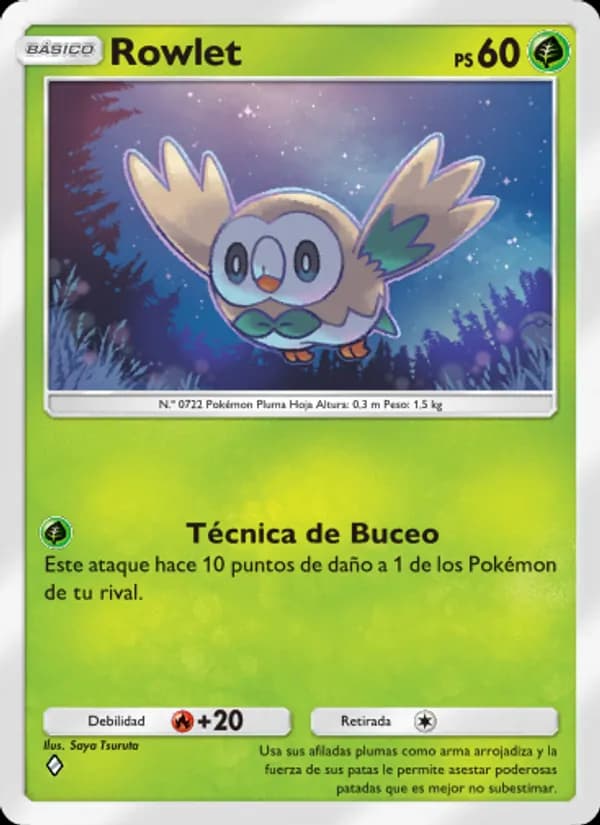 Rowlet card in Spanish