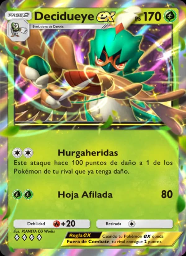 Decidueye ex card in Spanish