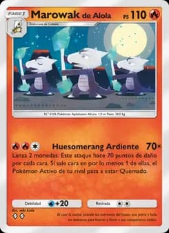Marowak de Alola card in Spanish
