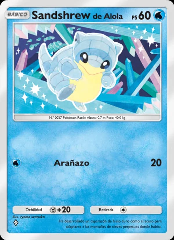 Sandshrew de Alola card in Spanish