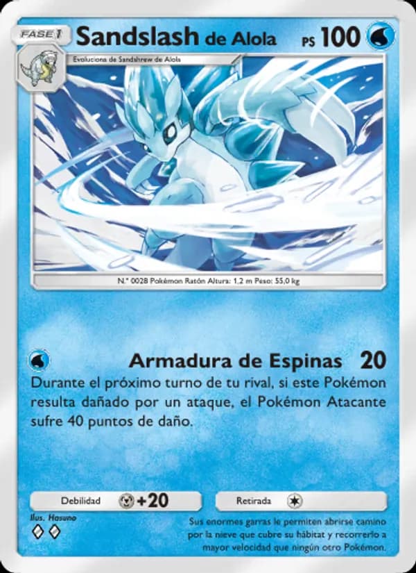 Sandslash de Alola card in Spanish