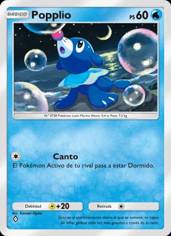 Popplio card in Spanish