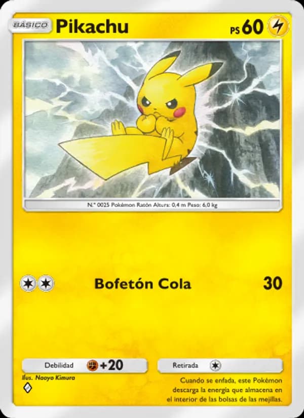 Pikachu card in Spanish