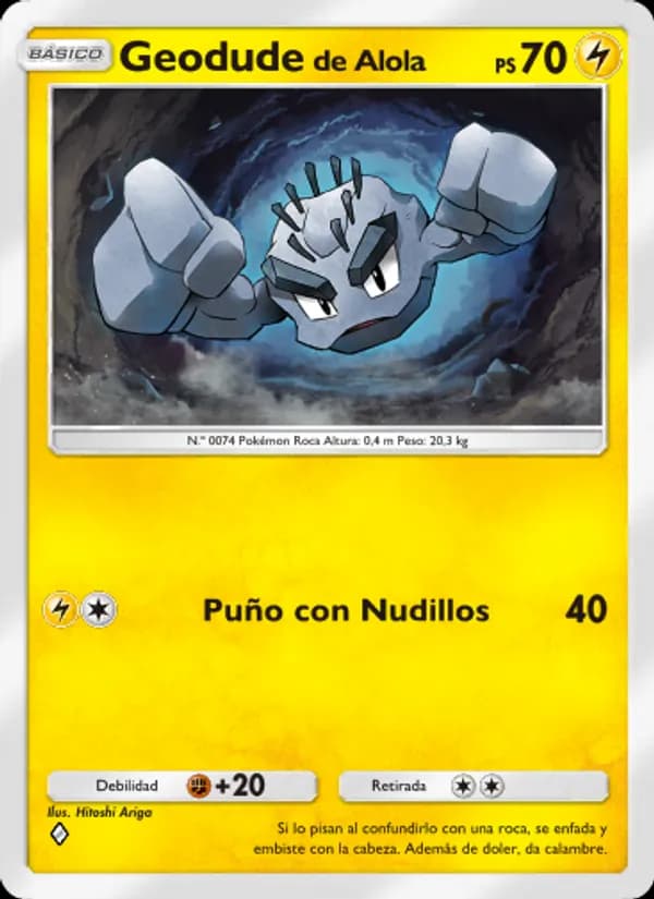 Geodude de Alola card in Spanish