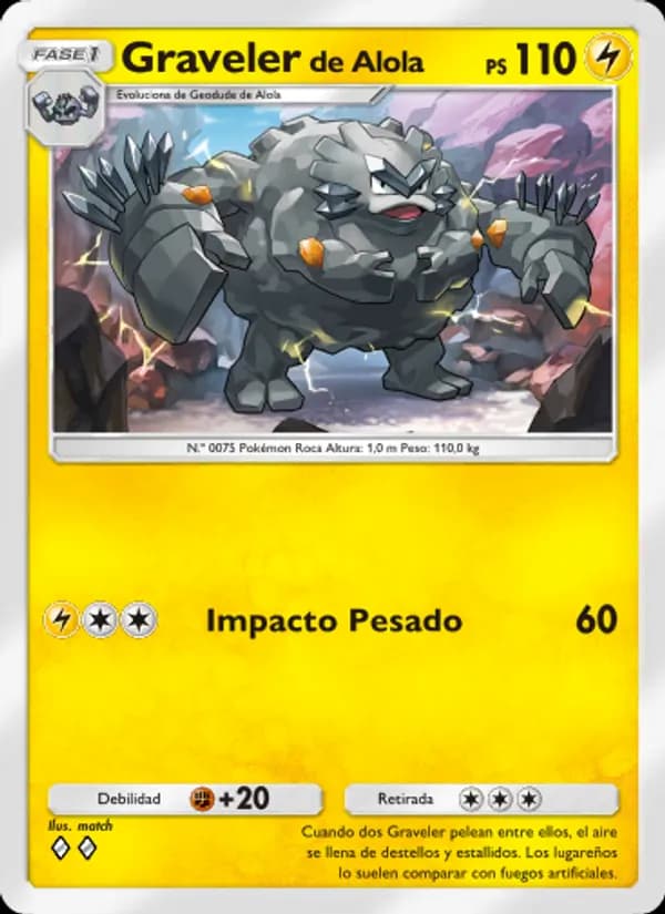 Graveler de Alola card in Spanish