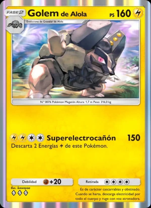 Golem de Alola card in Spanish