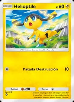 Helioptile card in Spanish