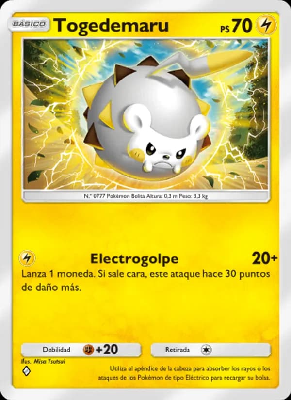 Togedemaru card in Spanish