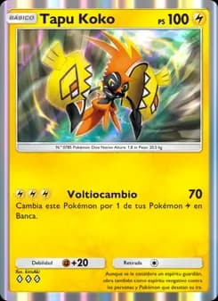 Tapu Koko card in Spanish