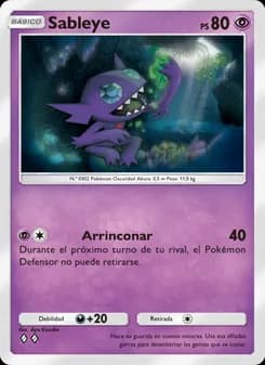 Sableye card in Spanish