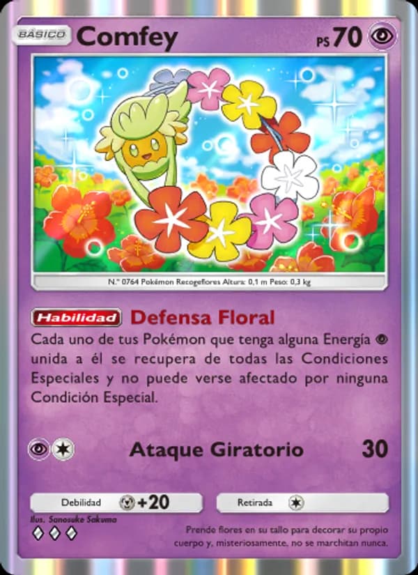Comfey card in Spanish