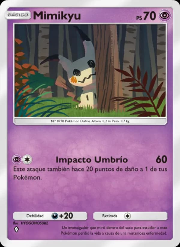 Mimikyu card in Spanish