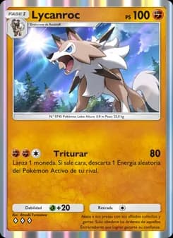 Lycanroc card in Spanish