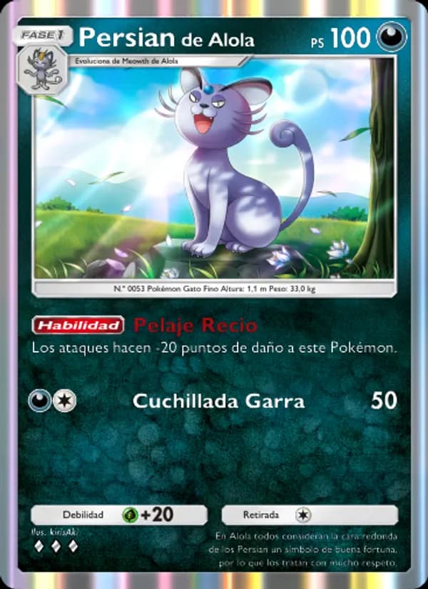 Persian de Alola card in Spanish