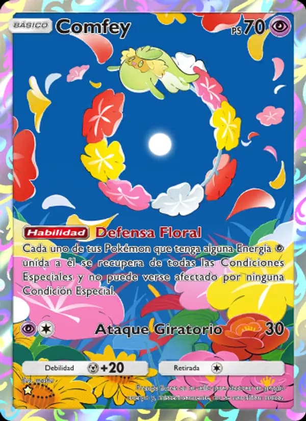 Comfey card in Spanish